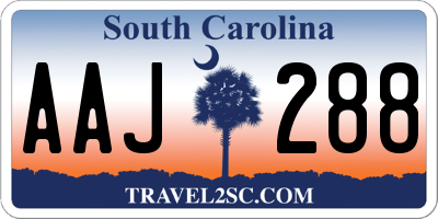 SC license plate AAJ288