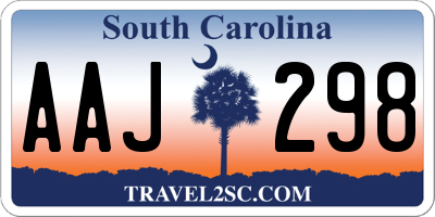 SC license plate AAJ298