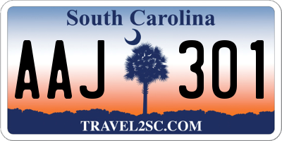 SC license plate AAJ301