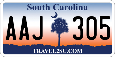 SC license plate AAJ305