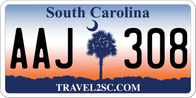 SC license plate AAJ308