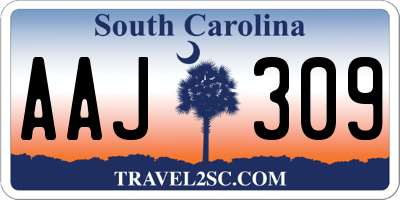 SC license plate AAJ309