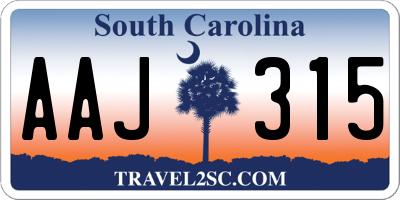 SC license plate AAJ315