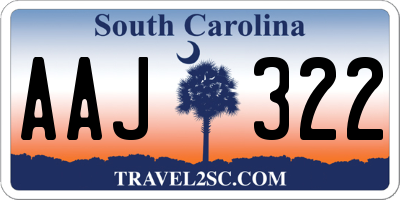 SC license plate AAJ322