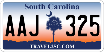 SC license plate AAJ325