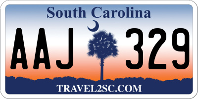 SC license plate AAJ329