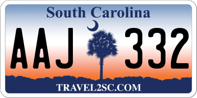 SC license plate AAJ332