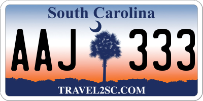 SC license plate AAJ333