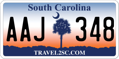 SC license plate AAJ348