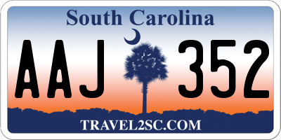 SC license plate AAJ352