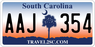 SC license plate AAJ354