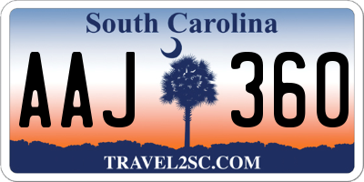 SC license plate AAJ360