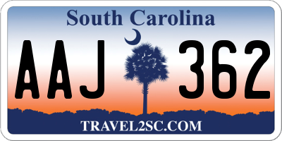 SC license plate AAJ362