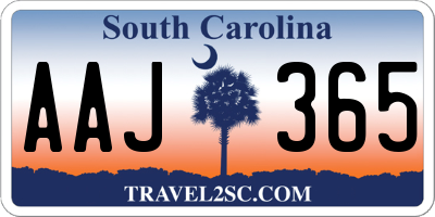 SC license plate AAJ365