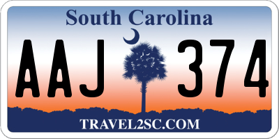 SC license plate AAJ374