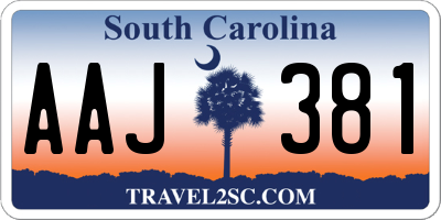 SC license plate AAJ381