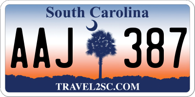 SC license plate AAJ387