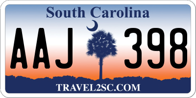 SC license plate AAJ398