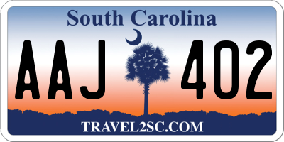 SC license plate AAJ402
