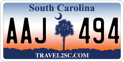 SC license plate AAJ494