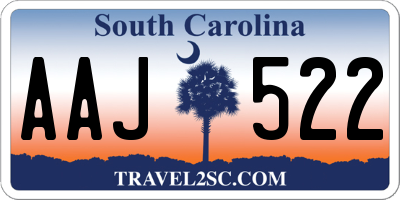 SC license plate AAJ522