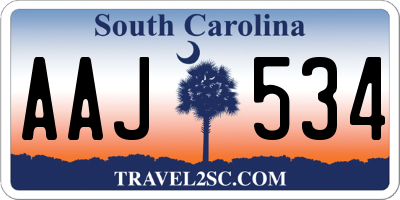 SC license plate AAJ534