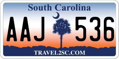 SC license plate AAJ536