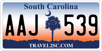 SC license plate AAJ539