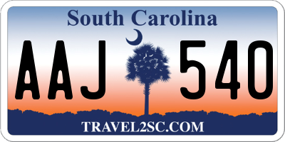 SC license plate AAJ540