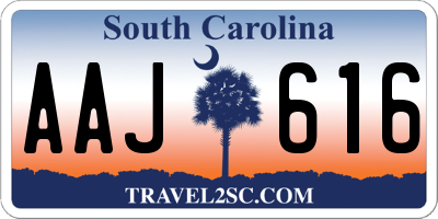 SC license plate AAJ616