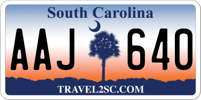 SC license plate AAJ640