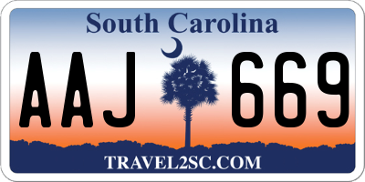 SC license plate AAJ669