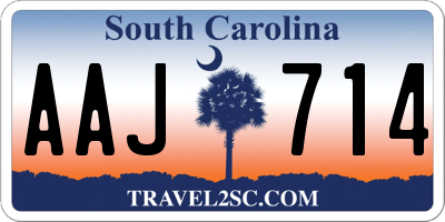 SC license plate AAJ714