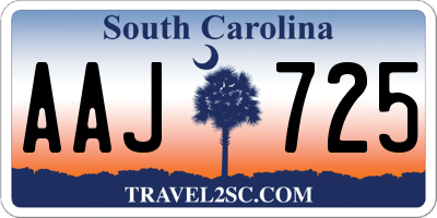 SC license plate AAJ725