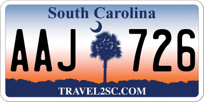 SC license plate AAJ726