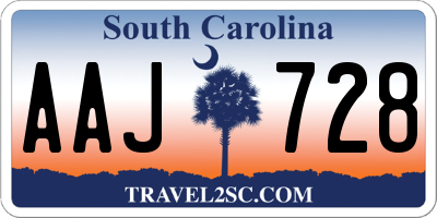 SC license plate AAJ728