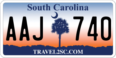 SC license plate AAJ740