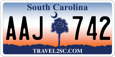 SC license plate AAJ742