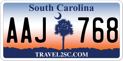 SC license plate AAJ768