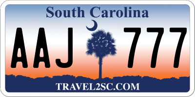 SC license plate AAJ777