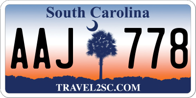 SC license plate AAJ778