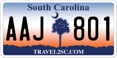 SC license plate AAJ801