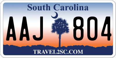 SC license plate AAJ804