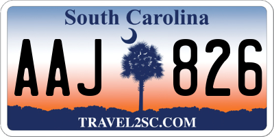 SC license plate AAJ826