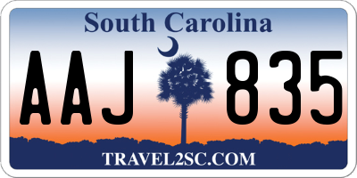 SC license plate AAJ835