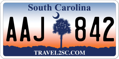 SC license plate AAJ842