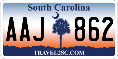 SC license plate AAJ862