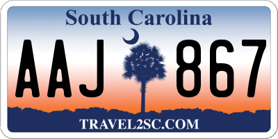 SC license plate AAJ867