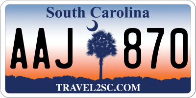 SC license plate AAJ870