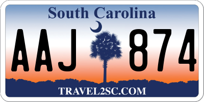 SC license plate AAJ874